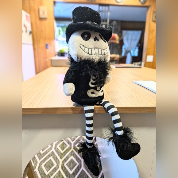 Sitting MR SKULL Skeleton Plush Doll - Picture 2 of 11